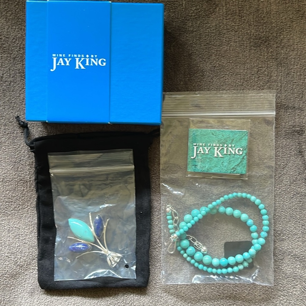 Jay King Sterling Silver Lapis and Turquoise Bead Necklace and Pendant - Picture 8 of 11